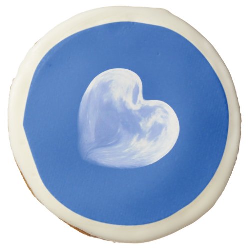 moon heart in the blue sky   sugar cookie