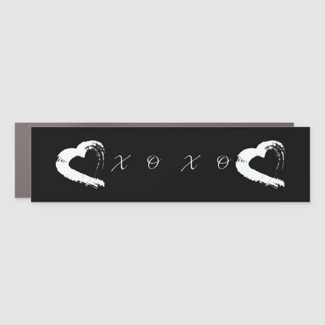 Moon Hearts XOXO Table Runner Car Magnet (Front)