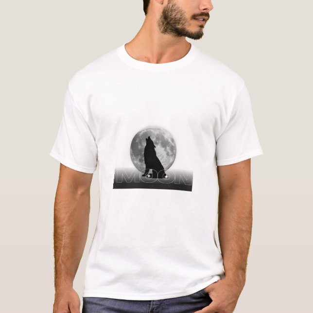 Moon Howl – Mystical Wolf Silhouette Graphics  T-Shirt (Front)