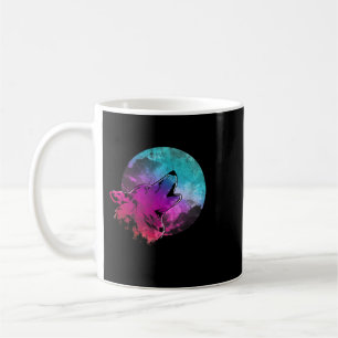 Moon Howling Wildlife Forest Animal Predator Color Coffee Mug