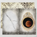Moon in a mirror, gothic scrapbook paper