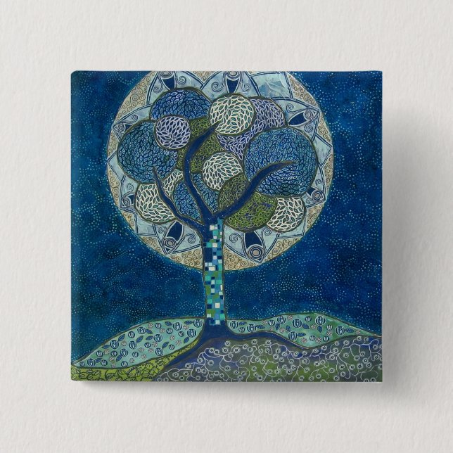 moon in bloom (painting) button (Front)