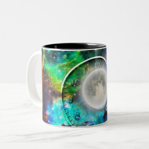 Moon in fantasy space Two_Tone coffee mug