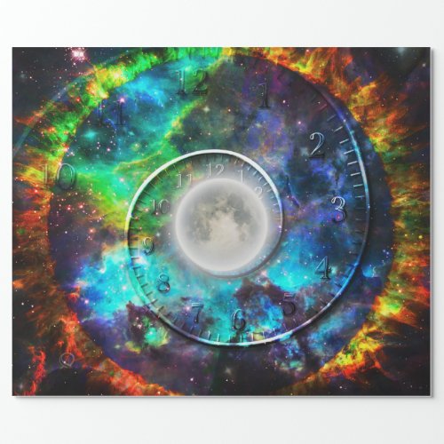 Moon in fantasy space wrapping paper