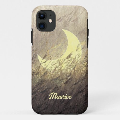 Moon in Grass iPhone Custom Cover Case