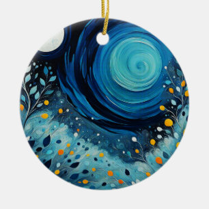 Moon In The Garden 804 Ceramic Ornament