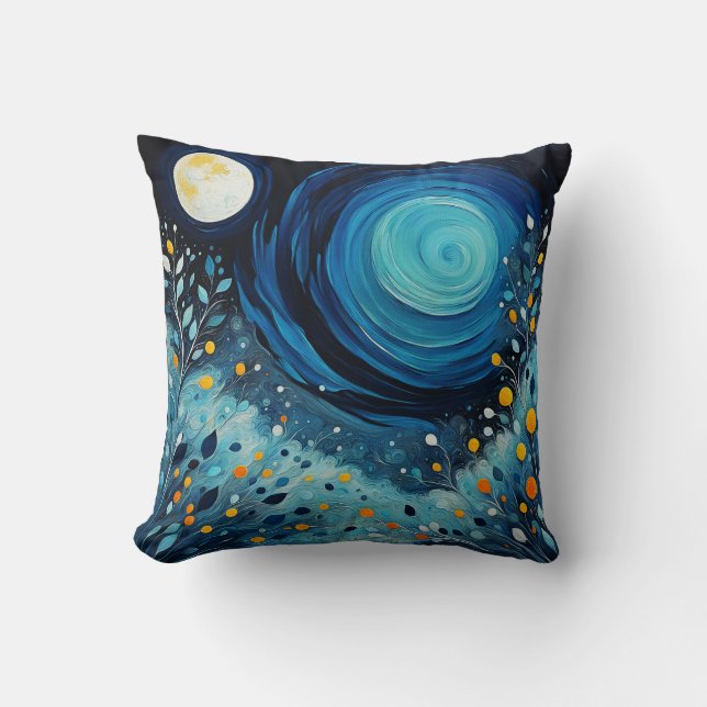 Moon In The Garden 804 Throw Pillow (Front)