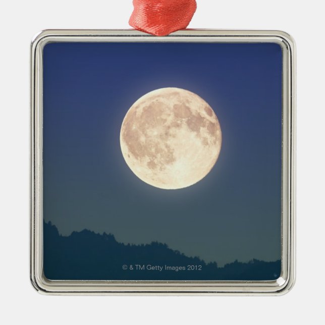 Moon in the Night Sky Metal Ornament (Front)