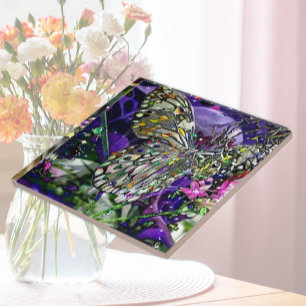 Moon Influence Butterfly Ceramic Tile
