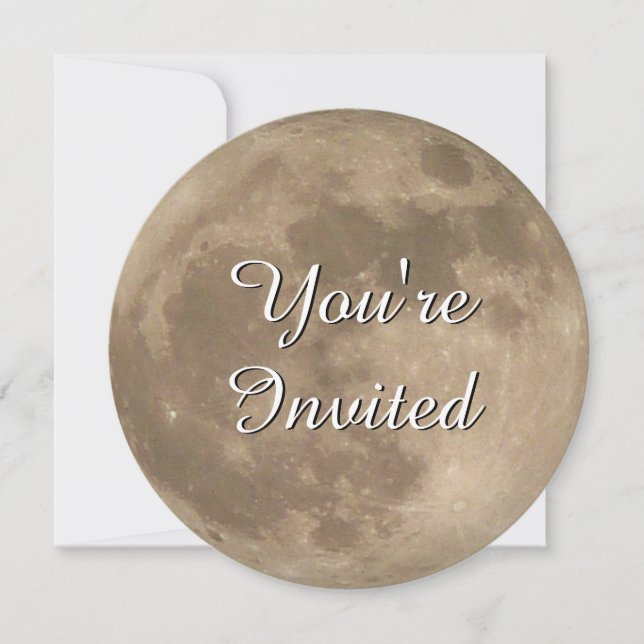 Moon Invitations Personalized Full Moon RSVP Cards (Front)