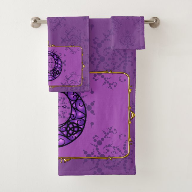 Moon is Mine Purple Bath Towel Set (Insitu)