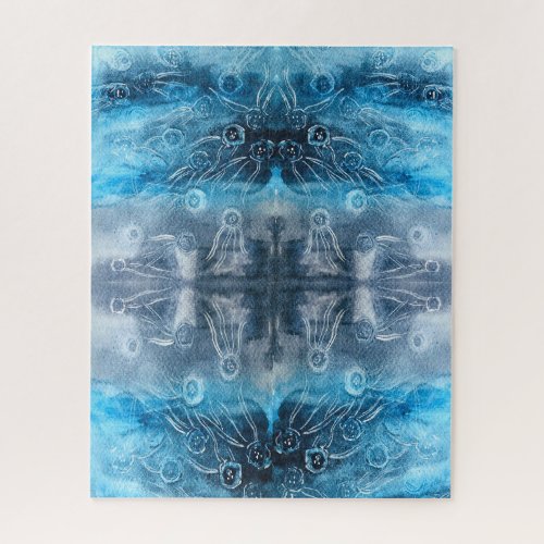 Moon jellyfish batik print jigsaw puzzle