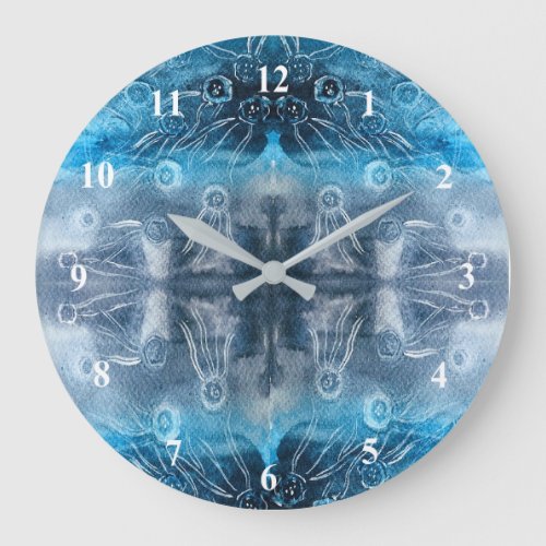 Moon jellyfish batik print large clock