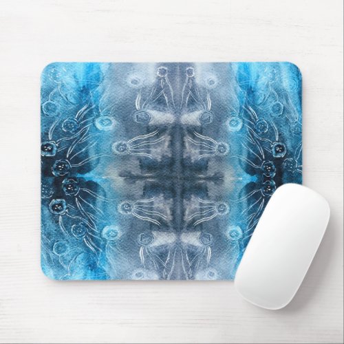 Moon jellyfish batik print mouse pad