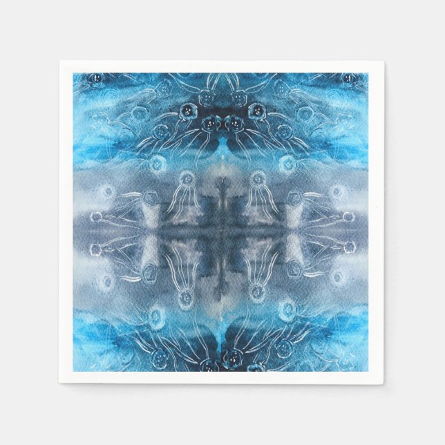 Moon jellyfish batik print napkins (Front)