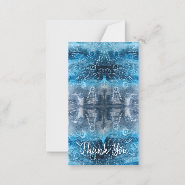 Moon jellyfish batik print note card (Front)