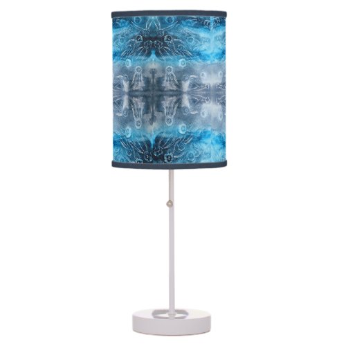 Moon jellyfish batik print table lamp