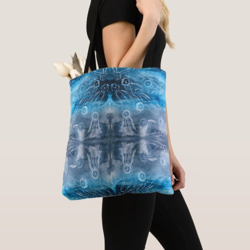 Moon jellyfish batik print tote bag