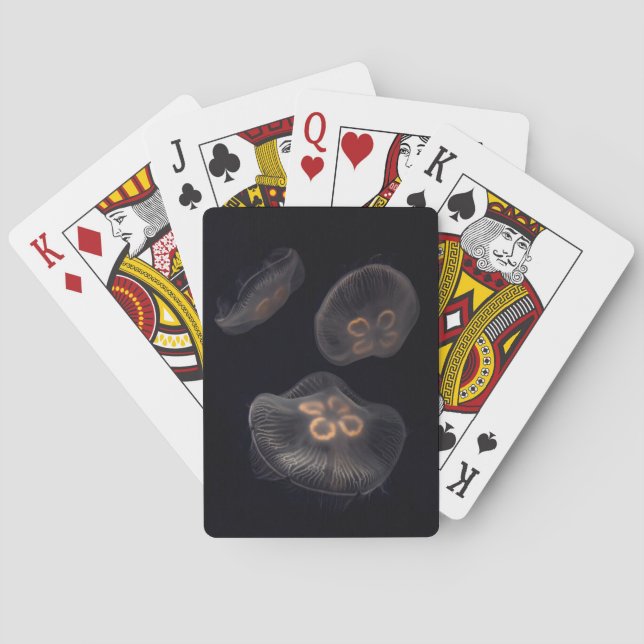 Moon Jellyfish Swimming Poker Cards (Back)