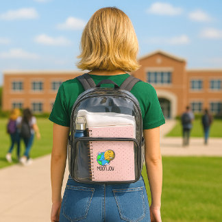 Moon Joy Cute Earth and Moon Hug Clear Backpack