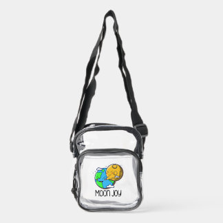 Moon Joy Cute Earth and Moon Hug Clear Crossbody Bag