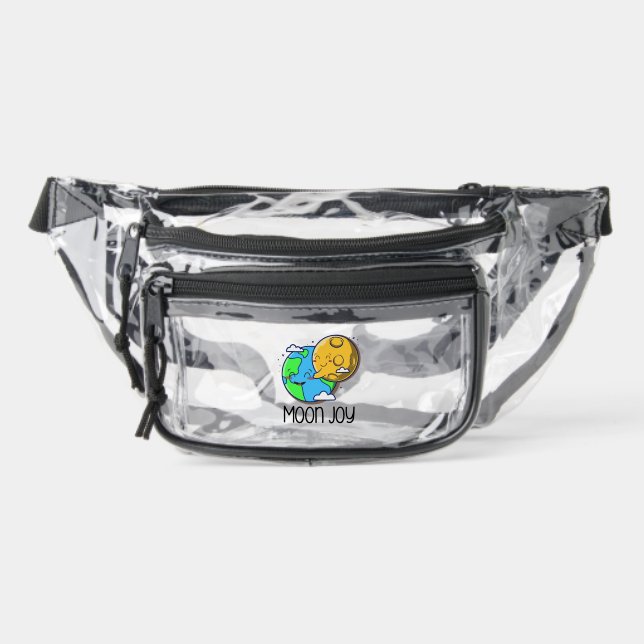 Moon Joy Cute Earth and Moon Hug Clear Fanny Pack (Front)