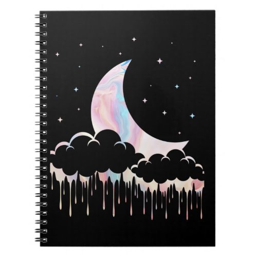 Moon Kawaii Crescent Witchy Pastel Goth Notebook