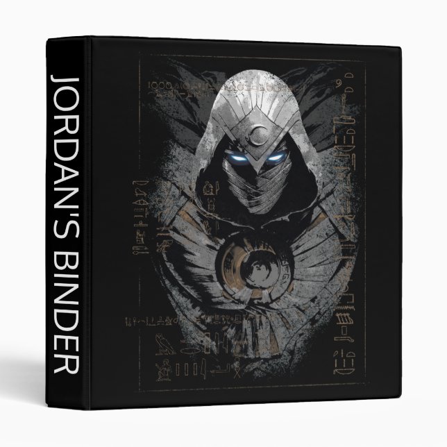 Moon Knight Dark Hieroglyphic Character Slab 3 Ring Binder (Front/Spine)