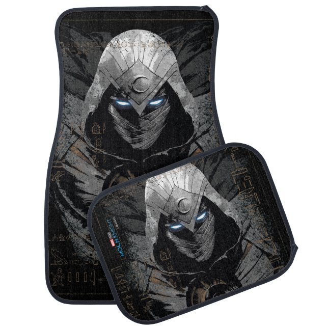 Moon Knight Dark Hieroglyphic Character Slab Car Floor Mat (Set)
