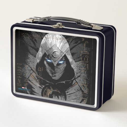 Moon Knight Dark Hieroglyphic Character Slab Metal Lunch Box