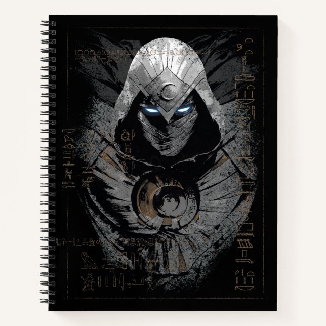 Moon Knight Dark Hieroglyphic Character Slab Notebook (Front)