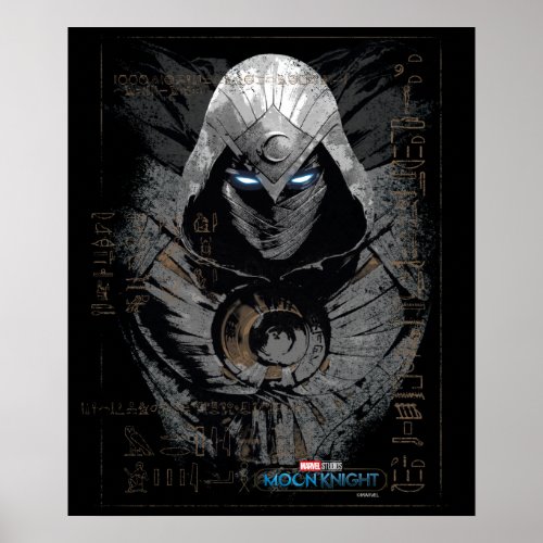 Moon Knight Dark Hieroglyphic Character Slab Poster