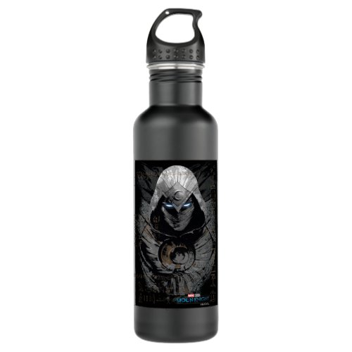 Moon Knight Dark Hieroglyphic Character Slab Stainless Steel Water Bottle