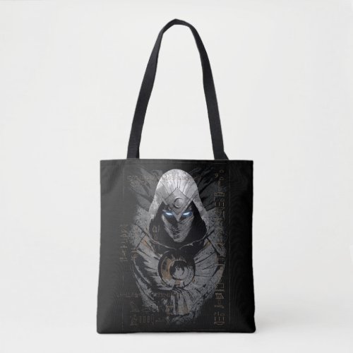 Moon Knight Dark Hieroglyphic Character Slab Tote Bag