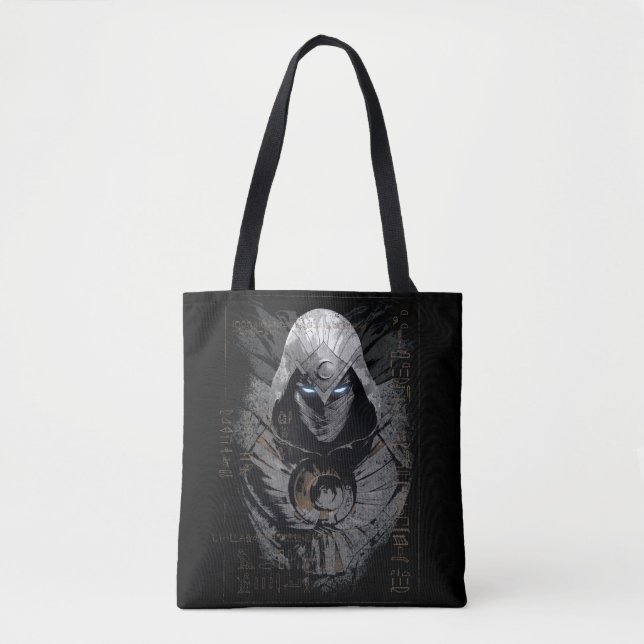 Moon Knight Dark Hieroglyphic Character Slab Tote Bag (Front)
