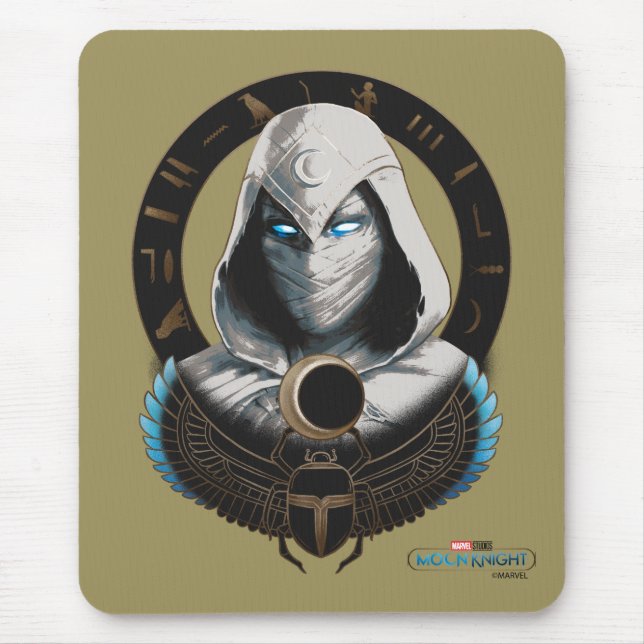 Moon Knight Egyptian Scarab Graphic Mouse Pad (Front)
