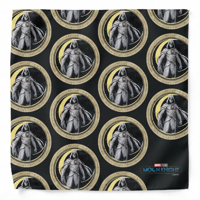 Moon Knight Gold Crescent Moon Character Graphic Bandana (Front)