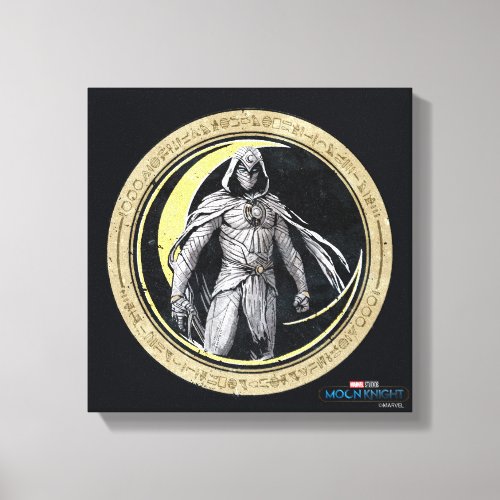 Moon Knight Gold Crescent Moon Character Graphic Canvas Print