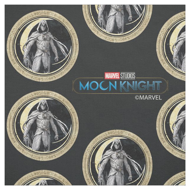 Moon Knight Gold Crescent Moon Character Graphic Fabric (Swatch)