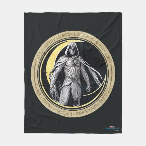 Moon Knight Gold Crescent Moon Character Graphic Fleece Blanket