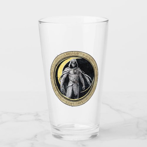 Moon Knight Gold Crescent Moon Character Graphic Glass