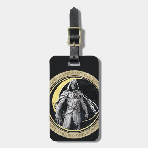 Moon Knight Gold Crescent Moon Character Graphic Luggage Tag