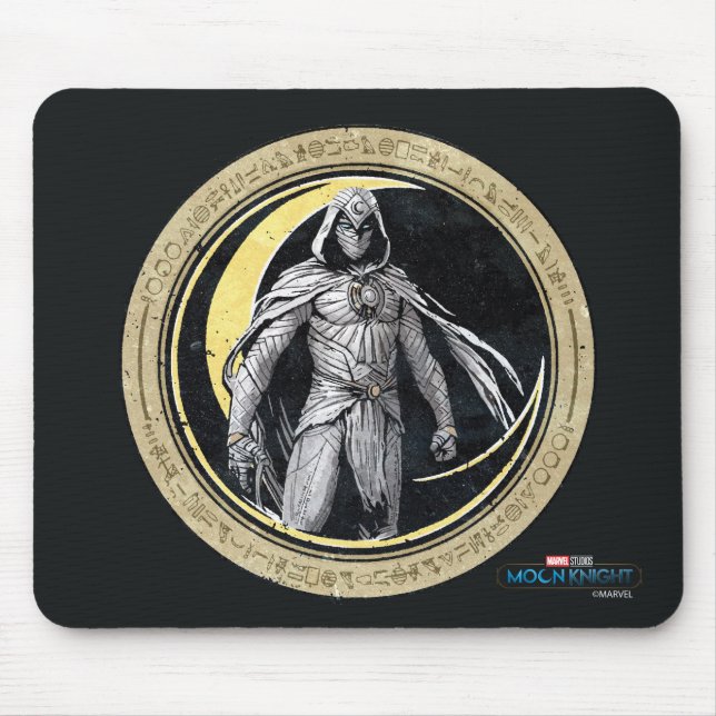 Moon Knight Gold Crescent Moon Character Graphic Mouse Pad (Front)
