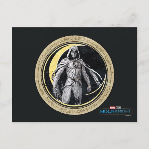 Moon Knight Gold Crescent Moon Character Graphic Postcard
