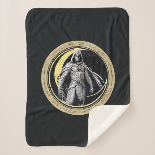 Moon Knight Gold Crescent Moon Character Graphic Sherpa Blanket