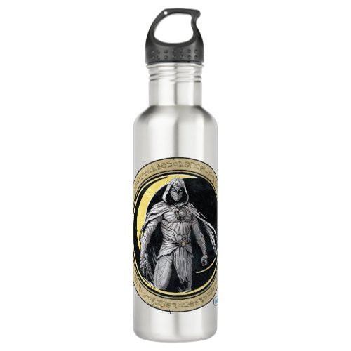 Moon Knight Gold Crescent Moon Character Graphic Stainless Steel Water Bottle