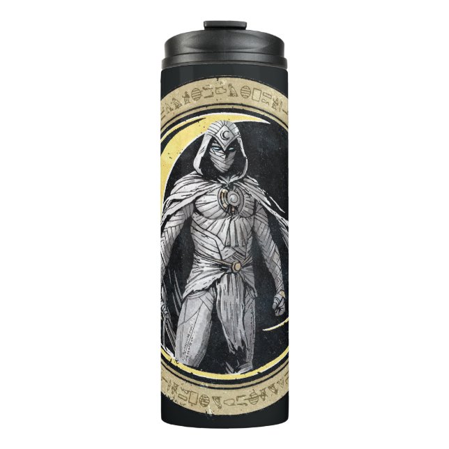 Moon Knight Gold Crescent Moon Character Graphic Thermal Tumbler (Front)