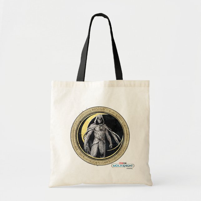 Moon Knight Gold Crescent Moon Character Graphic Tote Bag (Front)