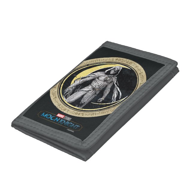 Moon Knight Gold Crescent Moon Character Graphic Trifold Wallet (Bottom)