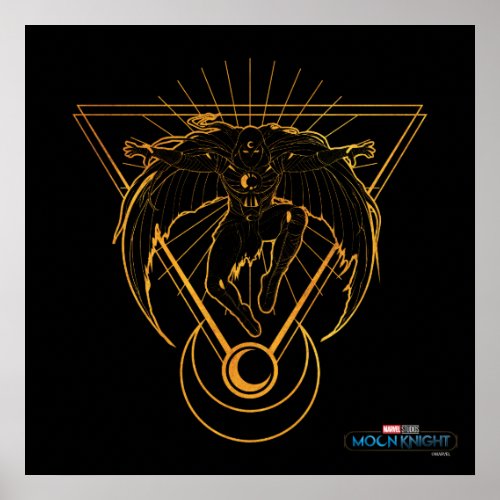 Moon Knight Golden Triangle Outline Poster